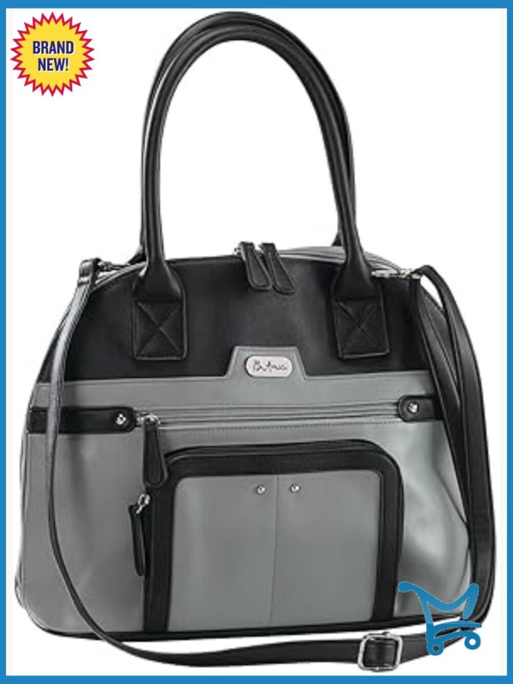 Leather RFID Satchel with Adjustable Strap, 16" Tote
